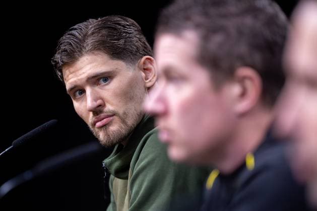 28.01.2025, Pressekonferenz zum UEFA Champions League Spiel zwischen Borussia Dortmund und Schachtar Donezk mit Torwart Gregor Kobel (Borussia Dortmund) und Cheftrainer Mike Tullberg (Borussia Dortmund), Dortmund Signal Iduna Park NRW Deutschland xRHR-FOTO DEx Copyright: DennisxEwert RHR-FOTOx RHR-FOTO DE