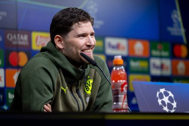 28.01.2025, Pressekonferenz zum UEFA Champions League Spiel zwischen Borussia Dortmund und Schachtar Donezk mit Torwart Gregor Kobel (Borussia Dortmund), Dortmund Signal Iduna Park NRW Deutschland xRHR-FOTO DEx Copyright: DennisxEwert RHR-FOTOx RHR-FOTO DE