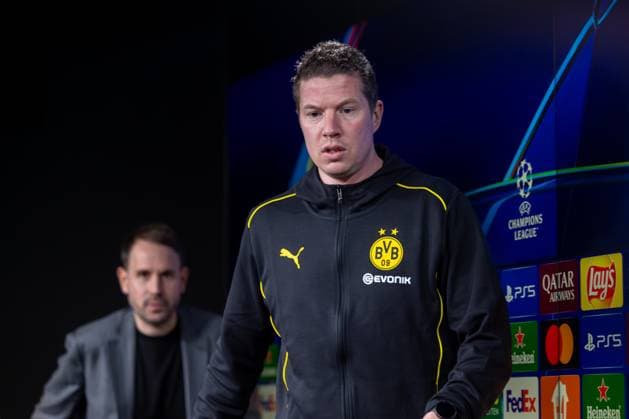 28.01.2025, Pressekonferenz zum UEFA Champions League Spiel zwischen Borussia Dortmund und Schachtar Donezk mit Cheftrainer Mike Tullberg (Borussia Dortmund), Dortmund Signal Iduna Park NRW Deutschland xRHR-FOTO DEx Copyright: DennisxEwert RHR-FOTOx RHR-FOTO DE