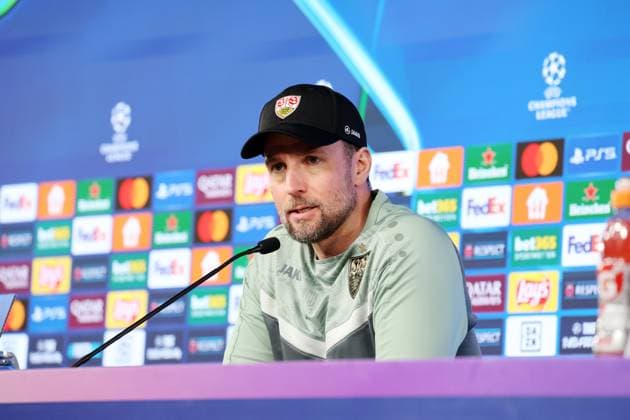 28.01.25 VfB Stuttgart PK Hoeneß Deutschland, Stuttgart, 28.01.2025, Fussball, UEFA Champions League, VfB Stuttgart, Pressekonferenz PK: Sebastian Hoeneß (Trainer).