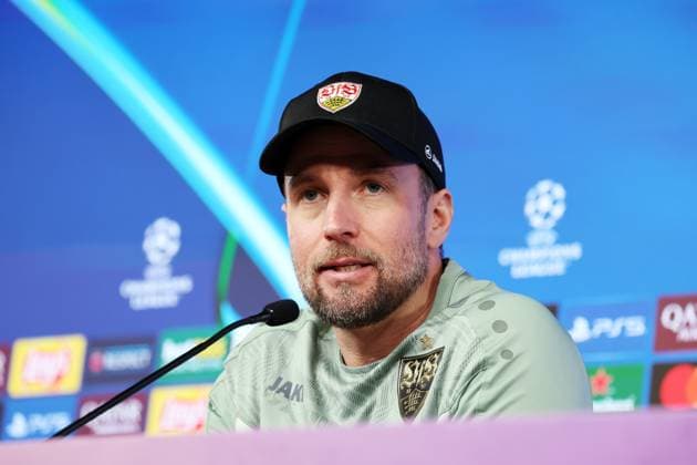28.01.25 VfB Stuttgart PK Hoeneß Deutschland, Stuttgart, 28.01.2025, Fussball, UEFA Champions League, VfB Stuttgart, Pressekonferenz PK: Sebastian Hoeneß (Trainer).