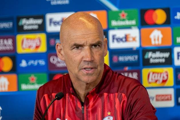 SOCCER - UEFA CL, RBS vs Atletico SALZBURG,AUSTRIA,28.JAN.25 - SOCCER - UEFA Champions League, Red Bull Salzburg vs Atletico Madrid, preview, press conference, PK, Pressekonferenz RBS. Image shows head coach Thomas Letsch (RBS).  GEPAxpictures xWolfgangxKofler