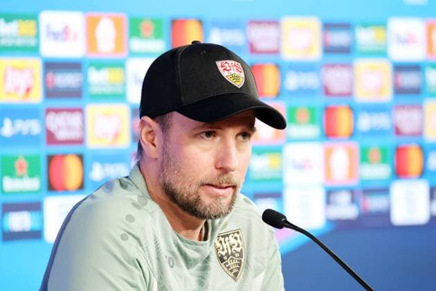 28.01.25 VfB Stuttgart PK Hoeneß Deutschland, Stuttgart, 28.01.2025, Fussball, UEFA Champions League, VfB Stuttgart, Pressekonferenz PK: Sebastian Hoeneß (Trainer).
