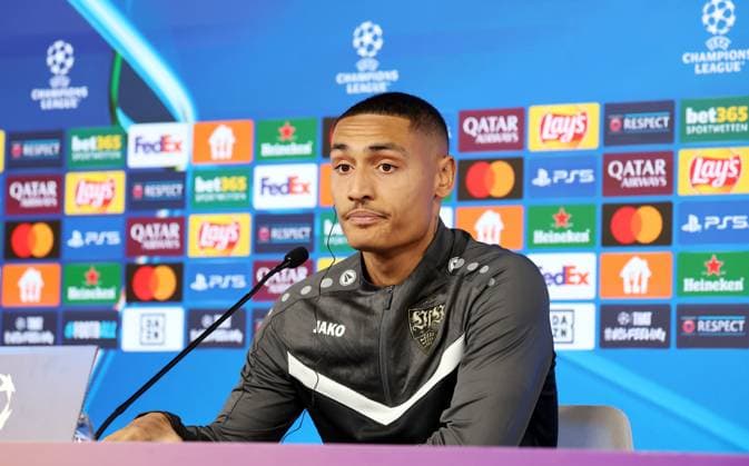 28.01.25 VfB Stuttgart PK Millot Deutschland, Stuttgart, 28.01.2025, Fussball, UEFA Champions League, VfB Stuttgart, Pressekonferenz PK: Enzo Millot.