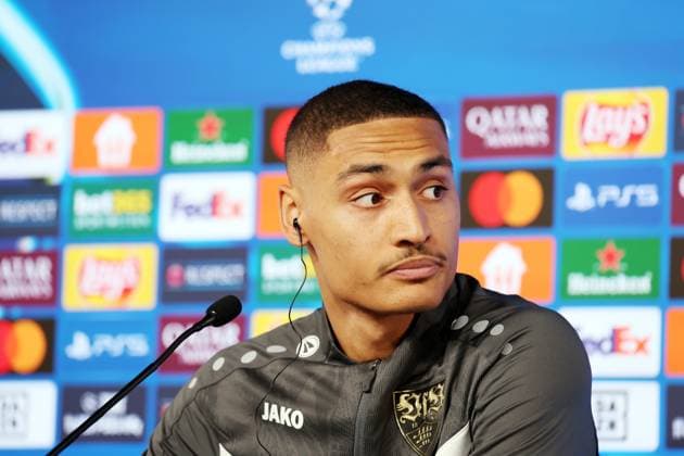 28.01.25 VfB Stuttgart PK Millot Deutschland, Stuttgart, 28.01.2025, Fussball, UEFA Champions League, VfB Stuttgart, Pressekonferenz PK: Enzo Millot.