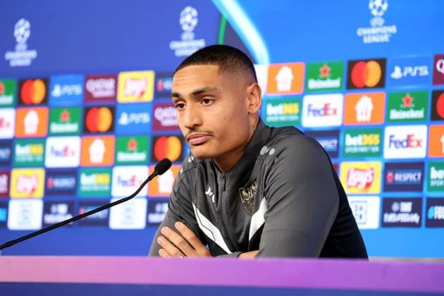 28.01.25 VfB Stuttgart PK Millot Deutschland, Stuttgart, 28.01.2025, Fussball, UEFA Champions League, VfB Stuttgart, Pressekonferenz PK: Enzo Millot.