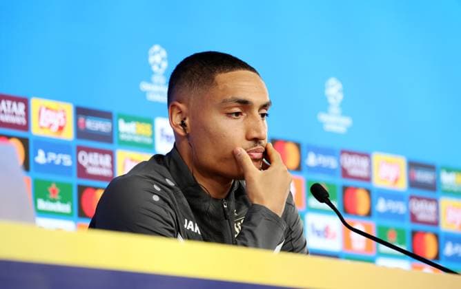 28.01.25 VfB Stuttgart PK Millot Deutschland, Stuttgart, 28.01.2025, Fussball, UEFA Champions League, VfB Stuttgart, Pressekonferenz PK: Enzo Millot.