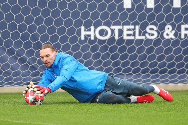 RB Leipzig - Training Champions League Leipzig, 28.01.2025, RBL Trainingszentrum, UEFA Champions League, RB LEIPZIG Abschlusstraining vorm morgigen Spiel bei Sturm Graz , Im Bild: Torwart Maarten Vandevoordt , Nur zur redaktionellen Nutzung. Editorial use only. ,