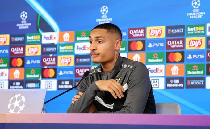 28.01.25 VfB Stuttgart PK Millot Deutschland, Stuttgart, 28.01.2025, Fussball, UEFA Champions League, VfB Stuttgart, Pressekonferenz PK: Enzo Millot.