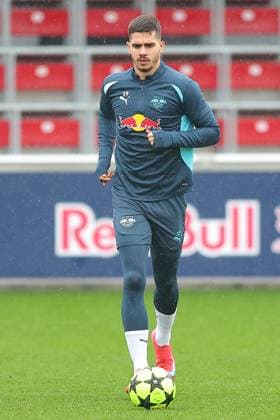 RB Leipzig - Training Champions League Leipzig, 28.01.2025, RBL Trainingszentrum, UEFA Champions League, RB LEIPZIG Abschlusstraining vorm morgigen Spiel bei Sturm Graz , Im Bild: Andre Silva , Nur zur redaktionellen Nutzung. Editorial use only. ,