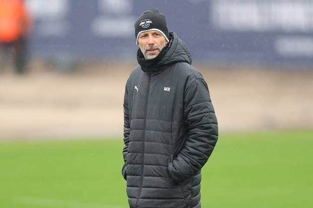 RB Leipzig - Training Champions League Leipzig, 28.01.2025, RBL Trainingszentrum, UEFA Champions League, RB LEIPZIG Abschlusstraining vorm morgigen Spiel bei Sturm Graz , Im Bild: Trainer Marco Rose , Nur zur redaktionellen Nutzung. Editorial use only. ,