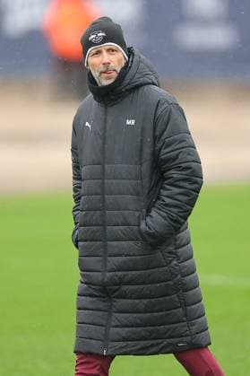 RB Leipzig - Training Champions League Leipzig, 28.01.2025, RBL Trainingszentrum, UEFA Champions League, RB LEIPZIG Abschlusstraining vorm morgigen Spiel bei Sturm Graz , Im Bild: Trainer Marco Rose , Nur zur redaktionellen Nutzung. Editorial use only. ,
