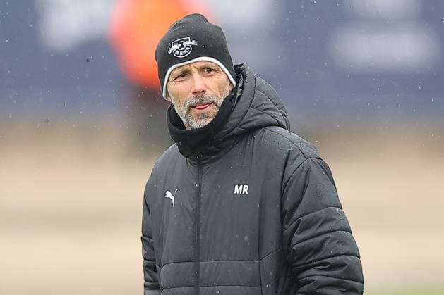 RB Leipzig - Training Champions League Leipzig, 28.01.2025, RBL Trainingszentrum, UEFA Champions League, RB LEIPZIG Abschlusstraining vorm morgigen Spiel bei Sturm Graz , Im Bild: Trainer Marco Rose , Nur zur redaktionellen Nutzung. Editorial use only. ,
