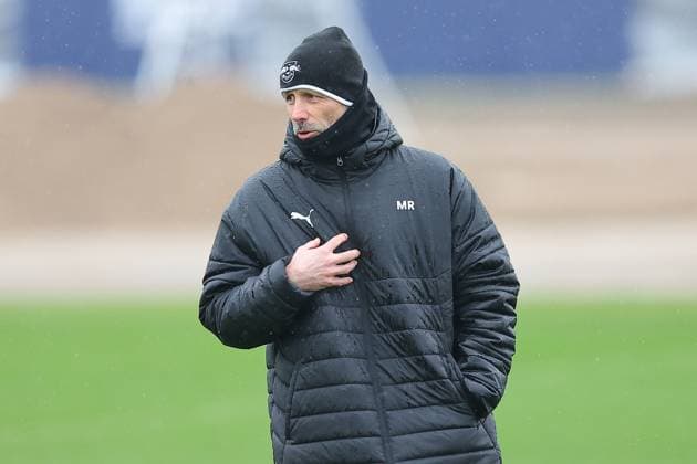 RB Leipzig - Training Champions League Leipzig, 28.01.2025, RBL Trainingszentrum, UEFA Champions League, RB LEIPZIG Abschlusstraining vorm morgigen Spiel bei Sturm Graz , Im Bild: Trainer Marco Rose , Nur zur redaktionellen Nutzung. Editorial use only. ,