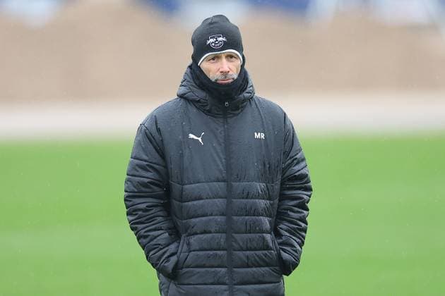 RB Leipzig - Training Champions League Leipzig, 28.01.2025, RBL Trainingszentrum, UEFA Champions League, RB LEIPZIG Abschlusstraining vorm morgigen Spiel bei Sturm Graz , Im Bild: Trainer Marco Rose , Nur zur redaktionellen Nutzung. Editorial use only. ,