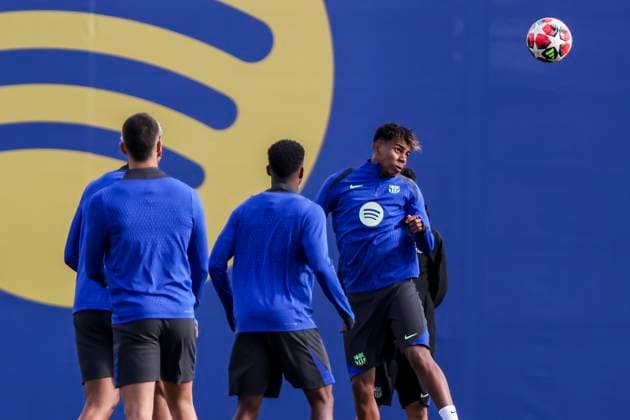 January 28, 2025, Sant Joan Despi, Barcelona, SPAIN: Lamine Yamal during the training day of FC Barcelona, Barca ahead UEFA Champions League, football match against Atalanta BC at Ciudad Esportiva Joan Gamper on January 28, 2025 in Sant Joan Despi, Barcelona, Spain. Sant Joan Despi SPAIN - ZUMAa181 20250128_zaa_a181_020 Copyright: xJavierxBorregox