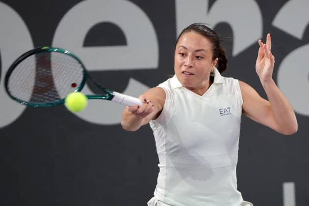 TENNIS - WTA, Tennis Damen Upper Austria Ladies Linz LINZ,AUSTRIA,28.JAN.25 - TENNIS - WTA Tour, Upper Austria Ladies Linz. Image shows Elisabetta Cocciaretto (ITA).  GEPAxpictures xWalterxLuger