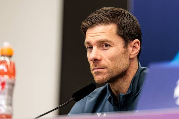 UEFA Champions League: Pressekonferenz Bayer 04 Leverkusen, 28.01.2025 Xabi Alonso (Cheftrainer Bayer 04 Leverkusen) während der Pressekonferenz UEFA Champions League: Pressekonferenz Bayer 04 Leverkusen vor dem Spiel gegen Sparta Prag; BayArena, Leverkusen am 28.01.2025 Copyright: xBEAUTIFULxSPORTS Wunderlx