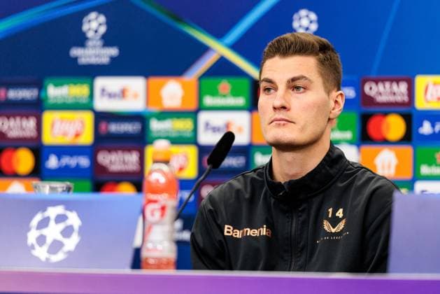 UEFA Champions League: Pressekonferenz Bayer 04 Leverkusen, 28.01.2025 Patrick Schick (Bayer 04 Leverkusen, 14) während der Pressekonferenz UEFA Champions League: Pressekonferenz Bayer 04 Leverkusen vor dem Spiel gegen Sparta Prag; BayArena, Leverkusen am 28.01.2025 Copyright: xBEAUTIFULxSPORTS Wunderlx