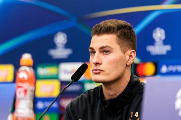 UEFA Champions League: Pressekonferenz Bayer 04 Leverkusen, 28.01.2025 Patrick Schick (Bayer 04 Leverkusen, 14) während der Pressekonferenz UEFA Champions League: Pressekonferenz Bayer 04 Leverkusen vor dem Spiel gegen Sparta Prag; BayArena, Leverkusen am 28.01.2025 Copyright: xBEAUTIFULxSPORTS Wunderlx