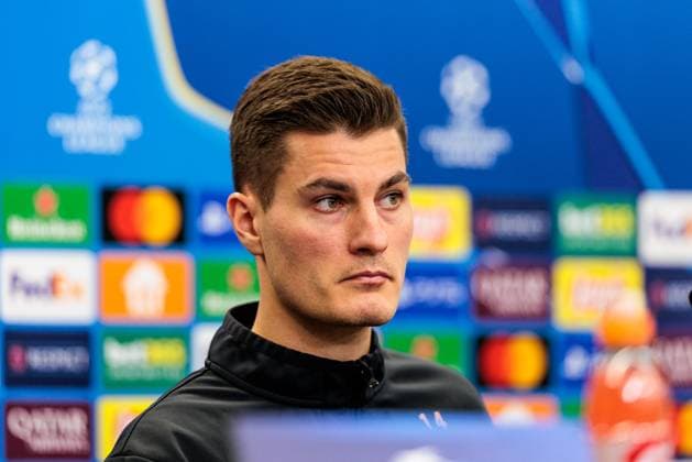 UEFA Champions League: Pressekonferenz Bayer 04 Leverkusen, 28.01.2025 Patrick Schick (Bayer 04 Leverkusen, 14) während der Pressekonferenz UEFA Champions League: Pressekonferenz Bayer 04 Leverkusen vor dem Spiel gegen Sparta Prag; BayArena, Leverkusen am 28.01.2025 Copyright: xBEAUTIFULxSPORTS Wunderlx