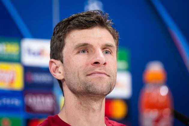 BAYERN MUNICH press conference, PK, Pressekonferenz Thomas Muller of Bayern speaks during the press conference ahead of UEFA Champions League, league stage match between FC Bayern Munich and SK Slovan Bratislava. Munich, Germany, January 28, 2025. Copyright: xx 080A6200