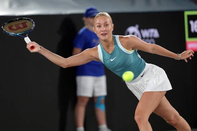 TENNIS - WTA, Tennis Damen Upper Austria Ladies Linz LINZ,AUSTRIA,28.JAN.25 - TENNIS - WTA Tour, Upper Austria Ladies Linz. Image shows Anastasia Potapova (RUS).  GEPAxpictures xWalterxLuger