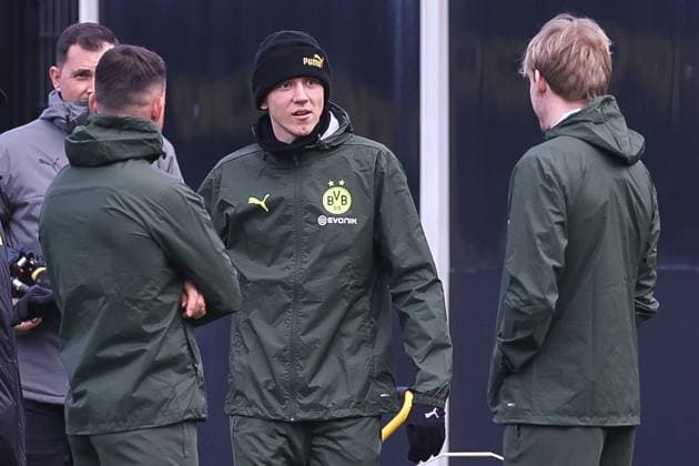 28.01.2025, Abschlusstraining zum UEFA Champions League Spiel zwischen Borussia Dortmund und Shakhtar Donetsk, Maximilian Beier (Borussia Dortmund), Dortmund Trainingsgelände Borussia Dortmund NRW Deutschland xRHR-FOTO DEx Copyright: DennisxEwert RHR-FOTOx RHR-FOTO DE