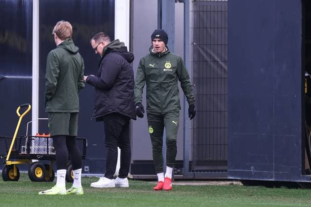 28.01.2025, Abschlusstraining zum UEFA Champions League Spiel zwischen Borussia Dortmund und Shakhtar Donetsk, Pascal Groß (Borussia Dortmund), Dortmund Trainingsgelände Borussia Dortmund NRW Deutschland xRHR-FOTO DEx Copyright: DennisxEwert RHR-FOTOx RHR-FOTO DE