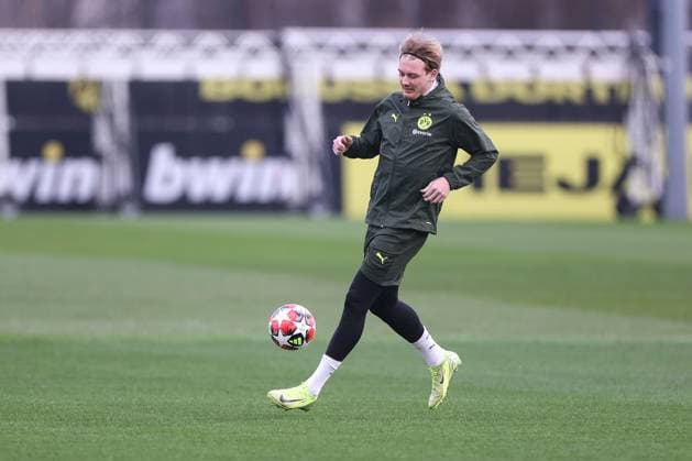 28.01.2025, Abschlusstraining zum UEFA Champions League Spiel zwischen Borussia Dortmund und Shakhtar Donetsk, Julian Brandt (Borussia Dortmund), Dortmund Trainingsgelände Borussia Dortmund NRW Deutschland xRHR-FOTO DEx Copyright: DennisxEwert RHR-FOTOx RHR-FOTO DE