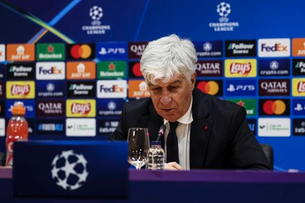 January 28, 2025, Barcelona, Barcelona, SPAIN: Gian Piero Gasperini, head coach attends his press conference, PK, Pressekonferenz during the training day of Atalanta BC ahead the UEFA Champions League, football match against Atalanta BC at Estadi Olimpic Lluis Companys on January 28, 2025 in Barcelona, Spain. Barcelona SPAIN - ZUMAa181 20250128_zaa_a181_104 Copyright: xJavierxBorregox