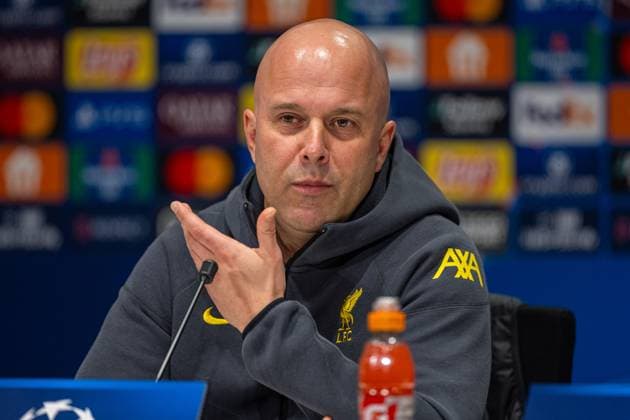 Football - UEFA Champions League - League Phase - PSV Eindhoven v Liverpool FC - MD-1 EINDHOVEN, NETHERLANDS - Tuesday, January 28, 2025: Liverpool s head coach Arne Slot during a press conference, PK, Pressekonferenz at Philips Stadium ahead of the UEFA Champions League Matchday 8 game between PSV Eindhoven and Liverpool FC. (Photo by David Rawcliffe Propaganda) EINDHOVEN Philips Stadium NORTH BRABANT NETHERLANDS  Copyright: xDavidxRawcliffex P2025-01-28-PSV_Liverpool_MD-1-31