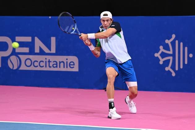 TENNIS : Open Sud de France ATP, Tennis Herren 250 - 28 01 2025 MONTPELLIER, FRANCE - JANVIER 28 : WC Arthur CAZAUX (FRA) - Stan WAWRINKA (SUI) vs. Tallon GRIEKSPOOR (NED) - Bart STEVENS (NED) lors du tournoi Open Sud de France ATP 250 a Montpellier le 29 janvier 2025. France  Copyright: xValentinaxClaretx