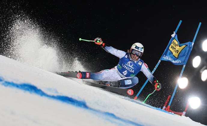 Bilder des Jahres 2025, Sport 01 Januar Sport Themen der Woche KW05 Sport Bilder des Tages ALPINE SKIING - FIS WC Schladming SCHLADMING,AUSTRIA,28.JAN.25 - ALPINE SKIING - FIS World Cup, night giant slalom, men. Image shows Alexander Steen Olsen (NOR).  GEPAxpictures xWolfgangxGrebien