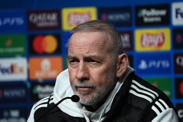 STADE BRESTOIS REAL MADRID PHOTOPQR LE TELEGRAMME NICOLAS CREACH ; ; 28 01 2025 ; Football Stade du Roudourou à Guingamp Ligue des champions 28 janvier 2025 Stade Brestois Real Madrid la conférence de presse d’avant-match de Eric Roy Photos Nicolas Créach Guingamp; 01 28 2025; Champions League before match Stade Brestois Real Madrid; press conference, PK, Pressekonferenz France  Copyright: xPHOTOPQR LExTELEGRAMME MAXPPPxNICOLASxCREACHx 20250128TGB8096 20250128TGB8096