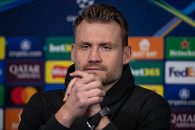 Club Brugge Training and press conference, PK, Pressekonferenz - UEFA Champions League 2024 25 League Phase MD8 Simon Mignolet 22 (GK) of Club Brugge participates in Club Brugge s press conference at the Etihad Stadium in Manchester, on January 27, 2025, before their UEFA Champions League 2024 25 League Phase MD8 match against Manchester City. Manchester Manchester United, ManU Kingdom  Copyright: xMIxNewsx originalFilename:fletcher-clubbrug250128_np5Tc.jpg