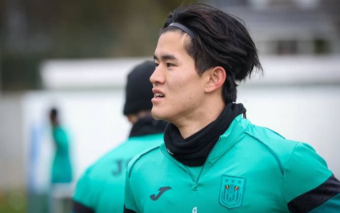 Anderlecht s Keisuke Goto pictured during a training session of Belgian soccer team RSC Anderlecht, Wednesday 29 January 2025 in Brussels. Tomorrow, Anderlecht will play German Hoffenheim on day 8 8 of the group stage of the UEFA Europa League tournament. VIRGINIExLEFOUR  x111381070x