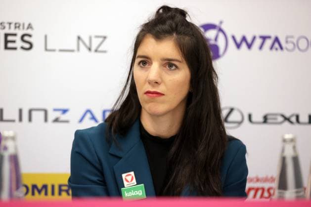 TENNIS - WTA, Tennis Damen Upper Austria Ladies Linz LINZ,AUSTRIA,29.JAN.25 - TENNIS - WTA Tour, Upper Austria Ladies Linz, press conference, PK, Pressekonferenz Image shows ambassador Magdalena Lobnig (Advantage Ladies).  GEPAxpictures xWalterxLuger
