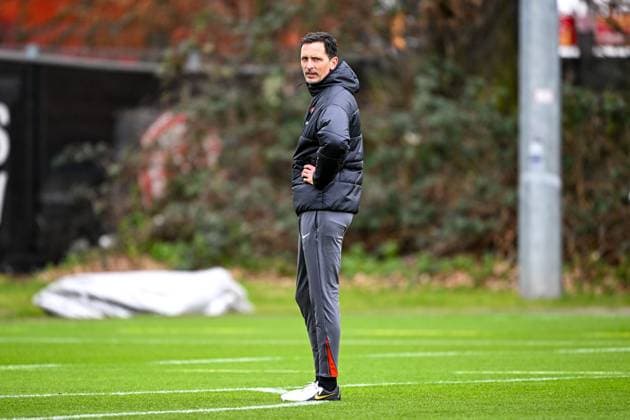 Dino Toppmoeller (Eintracht Frankfurt, Trainer), GER, Abschlusstraining, Eintracht Frankfurt, Fussball, UEFA Europa League, 8. Spieltag, Spielzeit 2024 25, 29.01.2025. GER, Abschlusstraining, Eintracht Frankfurt, Fussball, UEFA Europa League, 8. Spieltag, Spielzeit 2024 25, 29.01.2025. Frankfurt am Main Copyright: xEibner-Pressefoto FlorianxWiegandx EP_FWD