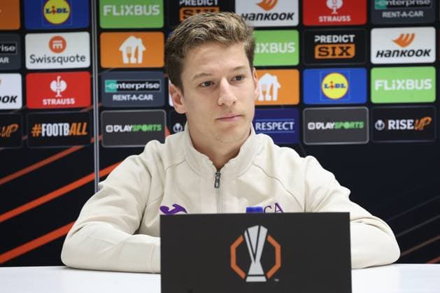 Anderlecht s Yari Verschaeren pictured during a press conference, PK, Pressekonferenz of Belgian soccer team RSC Anderlecht, Wednesday 29 January 2025 in Brussels. Tomorrow, Anderlecht will play German Hoffenheim on day 8 8 of the group stage of the UEFA Europa League tournament. VIRGINIExLEFOUR  x111387102x