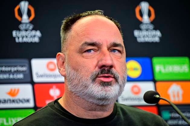 Head coach Jindrich Trpisovsky attends a press conference, PK, Pressekonferenz of SK Slavia Praha club before UEFA Europa League last 8th round match SK Slavia Praha vs Malmo FF, in Prague, Czech Republic, on January 29, 2025. (CTKxPhoto VitxSimanek) CTKPhotoP2025012905106  CTKPhotoP2025012905106