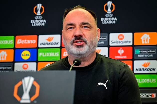 Head coach Jindrich Trpisovsky attends a press conference, PK, Pressekonferenz of SK Slavia Praha club before UEFA Europa League last 8th round match SK Slavia Praha vs Malmo FF, in Prague, Czech Republic, on January 29, 2025. (CTKxPhoto VitxSimanek) CTKPhotoP2025012905275  CTKPhotoP2025012905275
