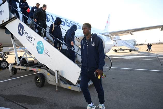 Rangers FC v Royale Union Saint-Gilloise - UEFA Europa League Media Activities 29 01 2025 GLASGOW, SCOTLAND - JANUARY 29 : Mamadou Thierno Barry of Union pictured during arrival at the airport prior the UEFA Europa League 2024 25 League Phase MD8 match between Rangers FC and Royale Union Saint-Gilloise on January 29, 2025 in Glasgow, Scotland, 29 01 2025 Glasgow Scotland  Copyright: xVincentxKalutx