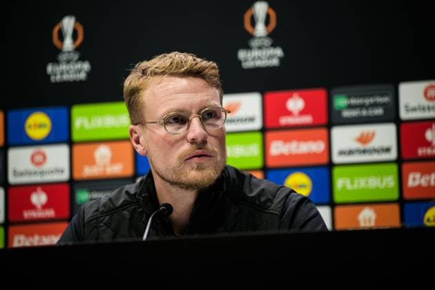 250129 Head coach Oscar Hiljemark of Elfsborg during a UEFA Europa League press conference, PK, Pressekonferenz on January 29, 2025 in London. Photo: Emma Wallskog BILDBYRAN COP 320 EW0476 fotboll football soccer fotball uefa europa league europa league presskonferens press conference elfsborg bbeng Copyright: EMMAxWALLSKOG BB250129EW001