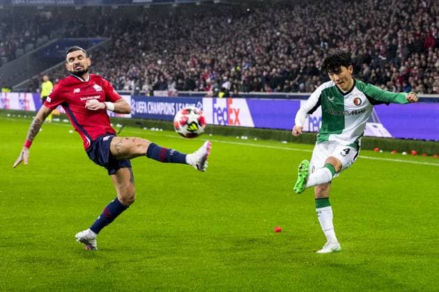 UEFA Champions League: Lille OSC v Feyenoord Lille - In-beom Hwang of Feyenoord during the eight and final round of new format of the Champions League 2024 2025. The match is set between Lille OSC and Feyenoord at Stade Pierre-Mauroy on 29 January 2025 in Lille, France. Copyright: xYannickxVerhoevenx