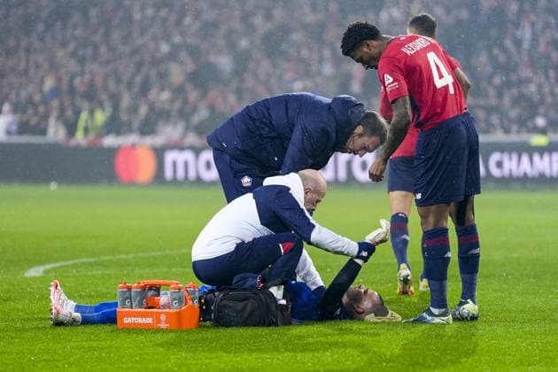 Sport Bilder des Tages UEFA Champions League: Lille OSC v Feyenoord Lille - Lille OSC goalkeeper Lucas Chevalier during the eight and final round of new format of the Champions League 2024 2025. The match is set between Lille OSC and Feyenoord at Stade Pierre-Mauroy on 29 January 2025 in Lille, France. Copyright: xTomxBodex