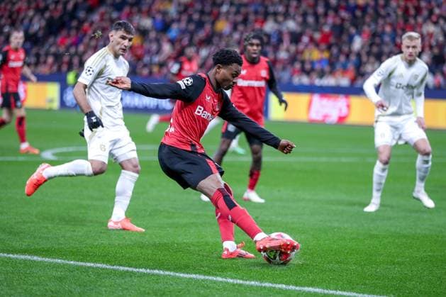 29.01.2025, Fußball, Bayer 04 Leverkusen - AC Sparta Prag, UEFA Champions League, 8. Spieltag, BayArena, Saison 2024 2025: Nathan Tella (Bayer04 Leverkusen 19) Nordrhein-Westfalen Deutschland