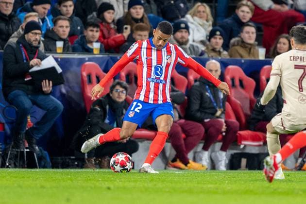 SOCCER - UEFA CL, RBS vs Atletico SALZBURG,AUSTRIA,29.JAN.25 - SOCCER - UEFA Champions League, Red Bull Salzburg vs Atletico Madrid. Image shows Samuel Lino (Atletico).  GEPAxpictures xWolfgangxKofler