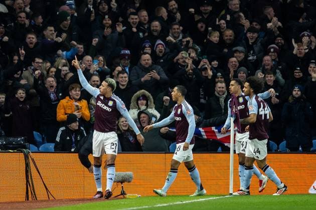 Aston Villa v Celtic Champions League 29 01 2025. GOAL scores 1-0 Aston Villa midfielder Morgan Rogers (27) scores and celebrates during the Champions League match between Aston Villa and Celtic at Villa Park, Birmingham, England on 29 January 2025. Birmingham Villa Park West Midlands England Editorial use only , Copyright: xManjitxNarotrax PSI-21358-0011