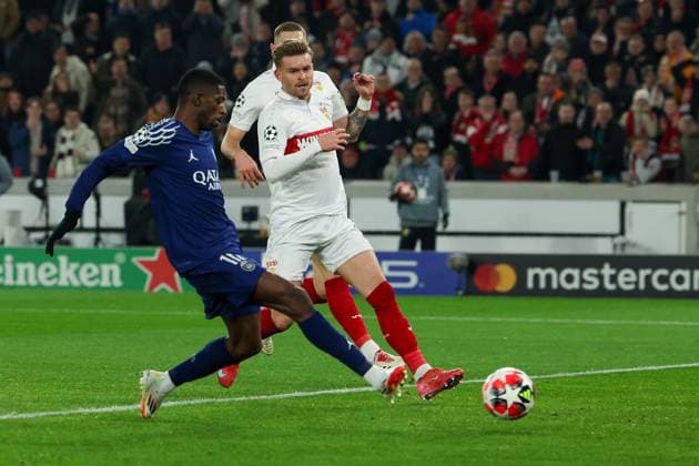 Stuttgart 29. January 2025 Uefa Champions League phase 2024 25 Matchday 8, VFB Stuttgart - Paris Saint Germain v.l., Ousmane Dembele (Paris Saint-Germain) schiesst das Tor zum 0:2 Copyright: JoaquimxFerreira